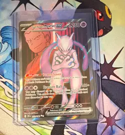 Pokemon TCG Team Rocket's Mewtwo ex 213/182 Holo Ultra Rare English 280 Sv10 - Image 1