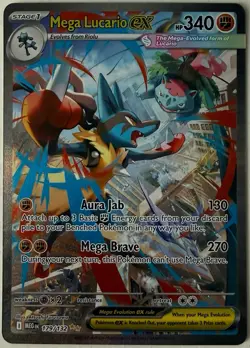 Pokemon TCG Card Mega Lucario ex 179/132 Mega Evolution SIR Holo - NM - Image 1