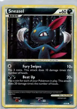 Pokemon TCG Sneasel 68/90 HS-Undaunted Reverse LP - Image 1