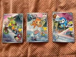 Pokemon First Partner Illustration Rare Turtwig Chimchar Piplup 30th Anniversary - Image 1