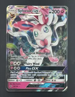Pokemon TCG Sylveon GX 92/145 Sm-Guardians Rising Ultra Rare Holo 2017 200 HP - Image 1