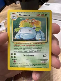 Venusaur 15/102 Holo Rare Base Set Shadowless Pokemon Unlimited Holo HP - Image 1