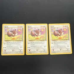 1999 Pokemon Jungle Eevee 51/64 WOTC Vintage Non Holo Base Era Lot Of 3 - Image 1