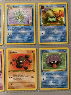 Pokemon TCG 1st Edition Fossil Set Non Holo Rare Binder Page Lot - WOTC VTG 1999 - Image 4