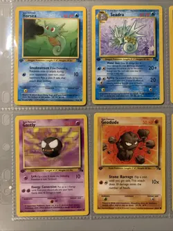 Pokemon TCG 1st Edition Fossil Set Non Holo Rare Binder Page Lot - WOTC VTG 1999 - Image 5