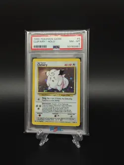 1999 POKEMON GAME CLEFAIRY-HOLO BASE SET UNLIMITED 5/102 PSA 8 NM-MT WOTC - Image 1