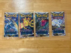 Pokemon TCG Sword and Shield Silver Tempest Sleeved Booster Pack Art Set - Image 1