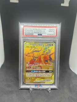 PSA 10 Reshiram & Charizard GX SM247 – Gold TAG TEAM Promo – Pokemon English - Image 1