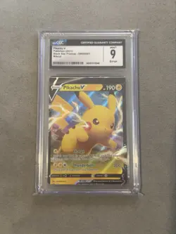 MISCUT ERROR Pikachu V Sword & Shield SWSH061 Holo Promo Pokemon TCG CGC 9 - Image 1