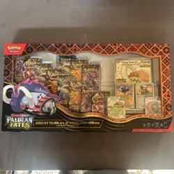 Pokemon Paldean Fates Great Tusk ex and Iron Treads ex premium Collection Box - Image 1
