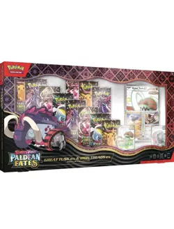 Pokemon Paldean Fates Great Tusk ex and Iron Treads ex premium Collection Box - Image 1