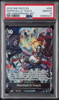 2025 ONE PIECE ENGLISH VERSION 2ND ANNIVERSARY SET #093 MARSHALL D. TEACH PSA 10 - Image 1