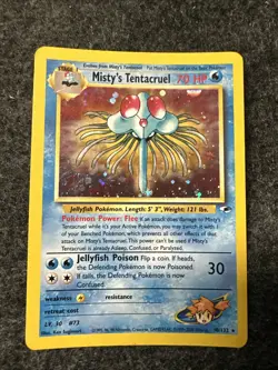 Pokemon TCG Misty's Tentacruel Gym Heroes Holo Card 10/132 Unlimited Rare HP/DMg - Image 1