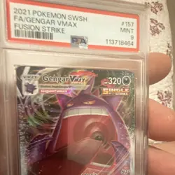 Pokemon PSA 9 2021 SWSH Fusion Strike Gengar VMAX 157/264 Holo English - Image 5