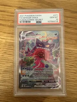 Pokemon Gengar VMAX TCG Fusion Strike Holo Card 271/264 PSA 10 - Image 1