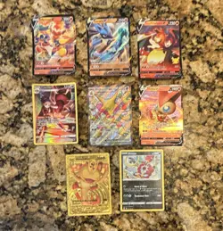 Pokemon TCG Sword & Shield 8-Card Holo/Foil Lot Infernape V Lucario - Image 1