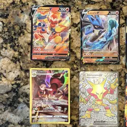 Pokemon TCG Sword & Shield 8-Card Holo/Foil Lot Infernape V Lucario - Image 2
