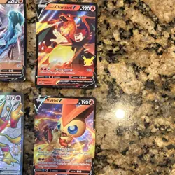 Pokemon TCG Sword & Shield 8-Card Holo/Foil Lot Infernape V Lucario - Image 3