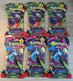 Lot of 6x Pokemon TCG Mega Evolution: Phantasmal Flames Sleeved Booster Packs - Image 1