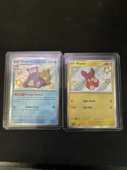 Pokemon TCG Paldean Fates Shiny Slowbro 117/091 Pawmi 142/091 Holo 2-Card Lot - Image 2