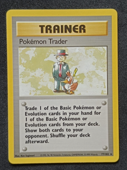 Pokemon TCG Pokemon Trader 77/102 Base Set Unlimited Rare Card Vintage WOTC LP+ - Image 1