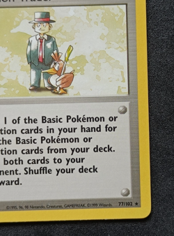 Pokemon TCG Pokemon Trader 77/102 Base Set Unlimited Rare Card Vintage WOTC LP+ - Image 4