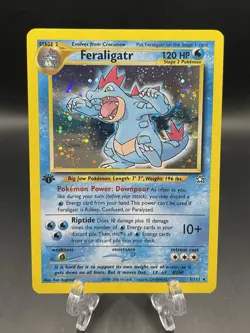Feraligatr 1st Edition (5/111) EX, Neo Genesis Holo Rare Pokemon Card LP+ - Image 1