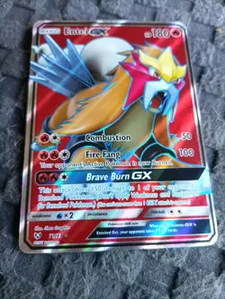 MINT Pokemon Entei GX TCG Full Art Ultra Rare Holo Card 71/73 ShiningLegends - Image 1