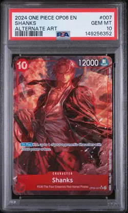 Shanks 007 Alternate Art OP06 One Piece PSA 10 - Image 1