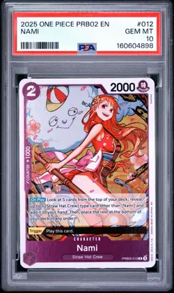 2025 One Piece PRB02 Premium Booster The Best Vol.2 012 Nami PSA 10 Gem Mint - Image 1