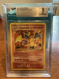 Pokemon TCG Charizard Holo Card 11/108 2016 XY Evolutions Beckett 9 (psa10) - Image 1