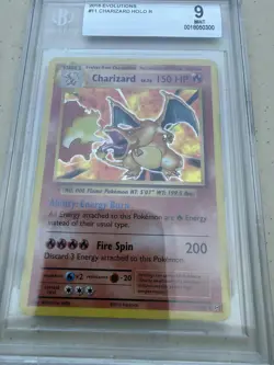 Pokemon TCG Charizard Holo Card 11/108 2016 XY Evolutions Beckett 9 (psa10) - Image 2