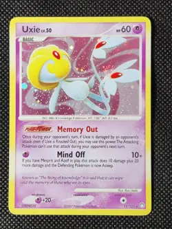 Played (LP) Uxie Holo Swirl #18 Mysterious Treasures Pokemon TCG - Image 1