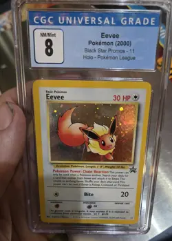 Pokemon TCG Eevee Wizards Black Star Promos, Holo w/Swirl CGC 8 - Image 1