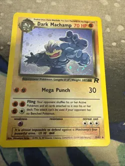 Dark Machamp 10/82 Team Rocket Holo Rare Pokemon Card *SWIRL* - Image 1