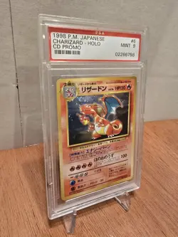 1999 POKEMON JAPANESE CD PROMO CD PROMO #6 CHARIZARD-HOLO PSA 9 SWIRL! - Image 2