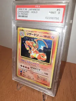 1999 POKEMON JAPANESE CD PROMO CD PROMO #6 CHARIZARD-HOLO PSA 9 SWIRL! - Image 5