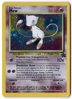 Pokemon Card - Mew 9 Holo Promo - Wizards Black Star Promos - LP SWIRL! - Image 1