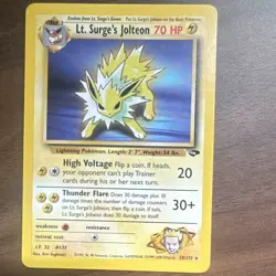 Pokemon TCG Lt. Surge's Jolteon 28/132 Gym Challenge Non-Holo Rare Card - Image 1