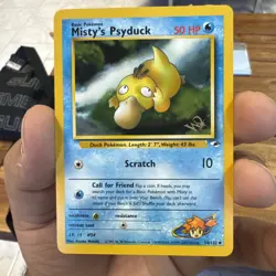 MISTY'S PSYDUCK GOLD W-STAMP 54/132 Gym Heroes Promo 2000 MP TCG POKEMON CARD - Image 2