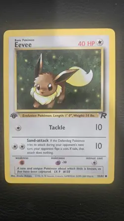 Pokemon TCG | Eevee 55/82 | Team Rocket Common 1st Edition | Lightly Played - Image 1