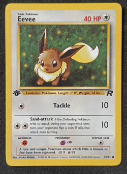 Pokemon TCG Eevee 55/82 - 1st Edition Team Rocket Common Card LP - Image 1