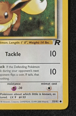 Pokemon TCG Eevee 55/82 - 1st Edition Team Rocket Common Card LP - Image 5