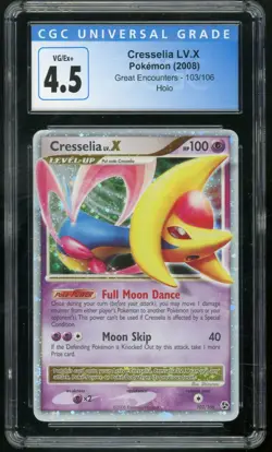 CRESSELIA LV X (2008) Pokemon Great Encounters Cosmos Swirl Holo 103/106 CGC 4.5 - Image 1