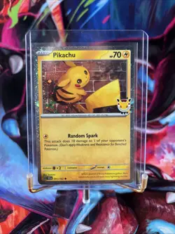 Pokemon TCG Pikachu 051/162 Pokemon Day 2026 Stamped Promo Cosmos Holo Near Mint - Image 1
