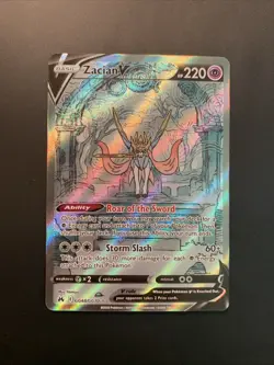 Pokemon TCG Zacian v GG48/GG70 Crown Zenith Holo Ultra Rare Card NM Condition - Image 1