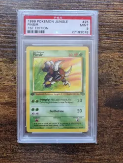 Pokemon TCG Pinsir Jungle First Edition 25/64 non holo Psa 9 MINT - Image 1