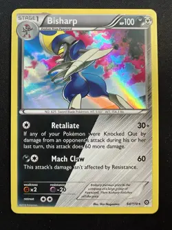 Bisharp 64/114 XY Steam Siege Cosmos Holo Rare Pokemon Card TCG 2016 - Image 1
