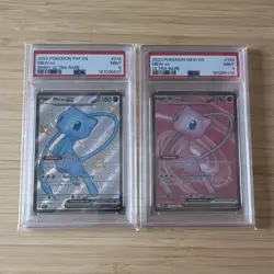 Mew ex PSA 9 Ultra Rare Holo English Pokemon TCG Pokemon 2-Card Lot #216 #193 - Image 1