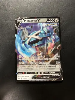 Pokemon TCG 2021 Metagross v Ultra Rare Holo Card 112/198 Chilling Reign - Image 1